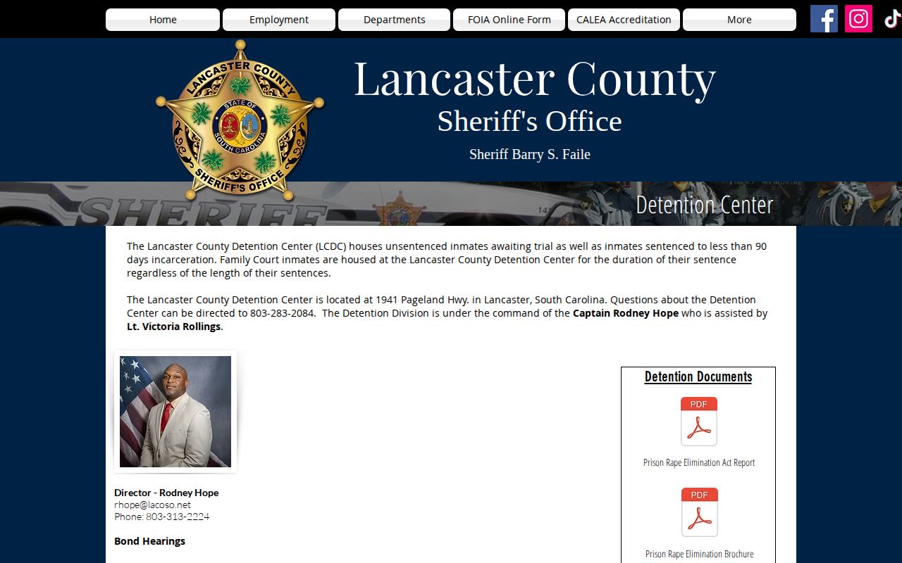 Lancaster County current inmate search and release record guidance